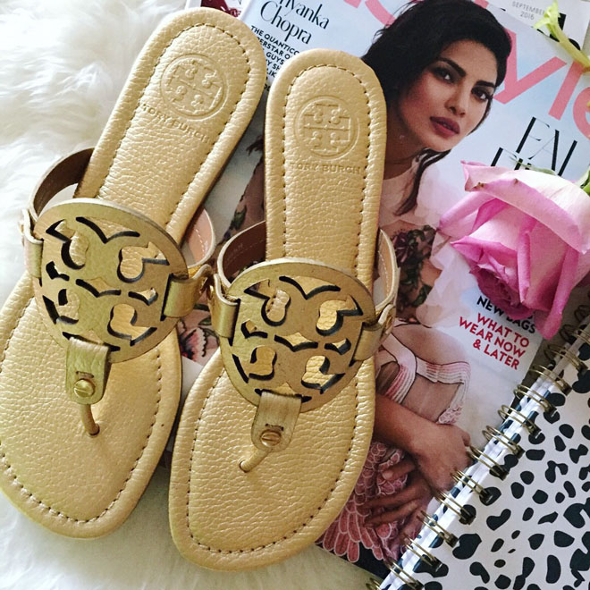 gold tory burch sandals