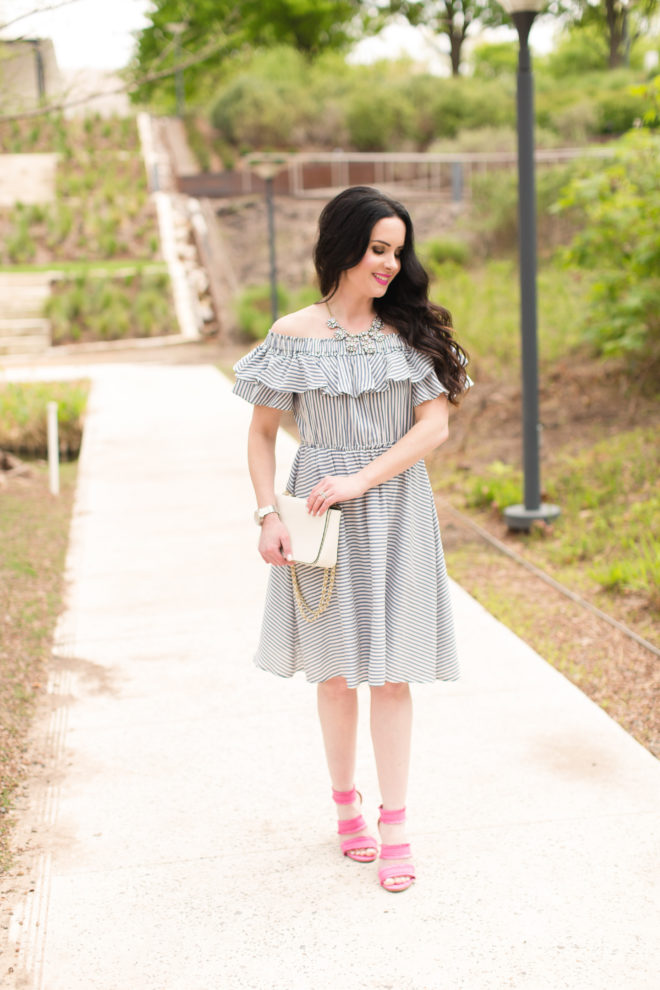 loft off the shoulder dress