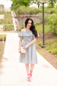 loft-off-the-shoulder-stripe-dress