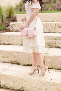 spring-dress-trends-loft-off-the-shoulder-cold-shoulder-dresses-baublebar-earrings