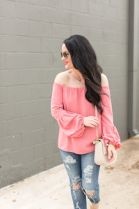 wayf-summer-tops-nordstrom-floral-peach-cold-shoulder-off-the-shoulder
