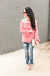 wayf-summer-tops-nordstrom-floral-peach-cold-shoulder-off-the-shoulder