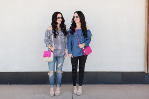 ann-taylor-flash-sale-gingham-top-denim-ruffle-off-the-shoulder