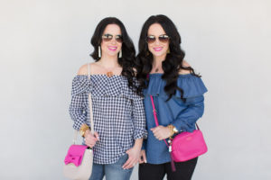 ann-taylor-flash-sale-gingham-top-denim-ruffle-off-the-shoulder