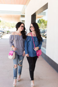 ann-taylor-flash-sale-gingham-top-denim-ruffle-off-the-shoulder
