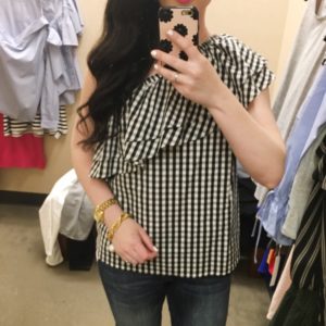 gingham-shirt-ruffle-one-shoulder-nordstrom