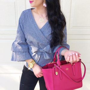 gingham-wrap-top