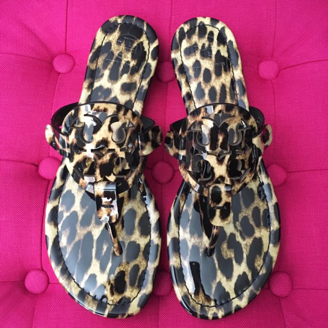 leopard tory burch miller sandal