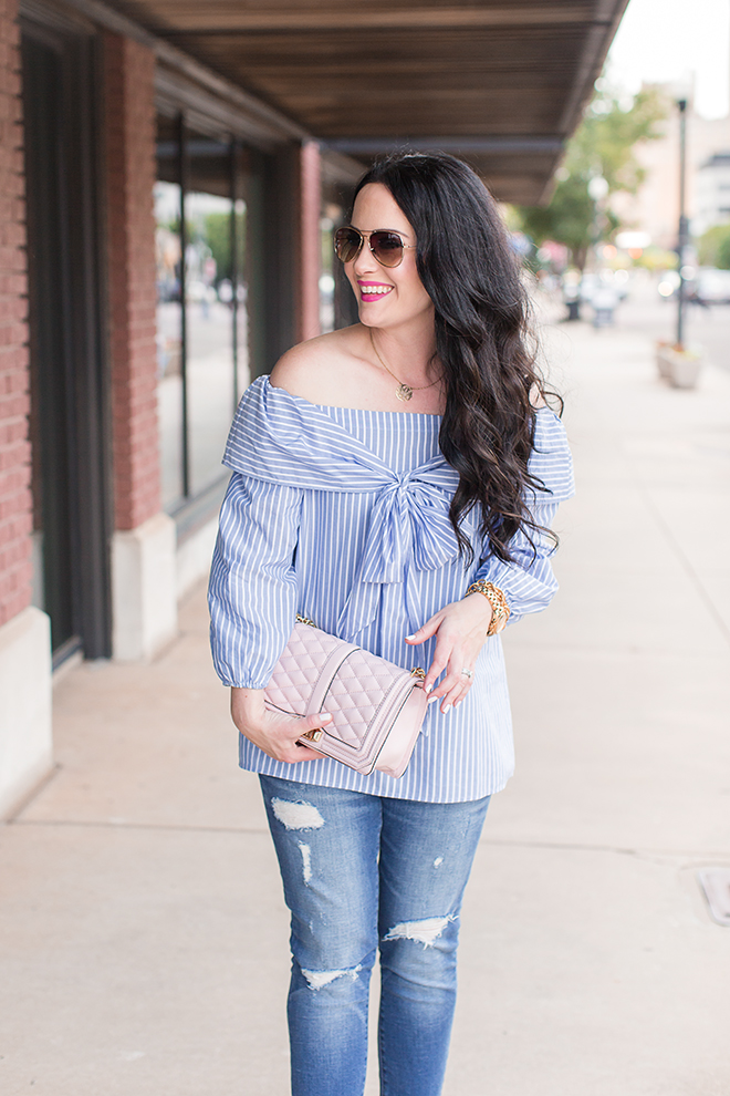 Blue Bow & Ruffle Blouses | Weekend Sister Style - The Double Take Girls