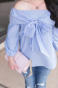 blue-blouse-nordstrom-bow-ruffle-sale-pleione