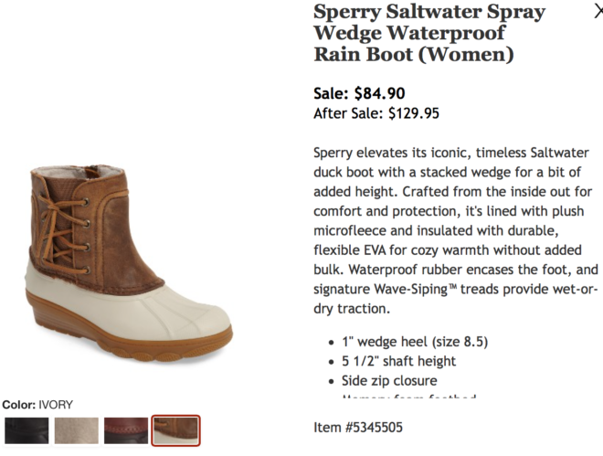 sperry saltwater spray wedge duck boot