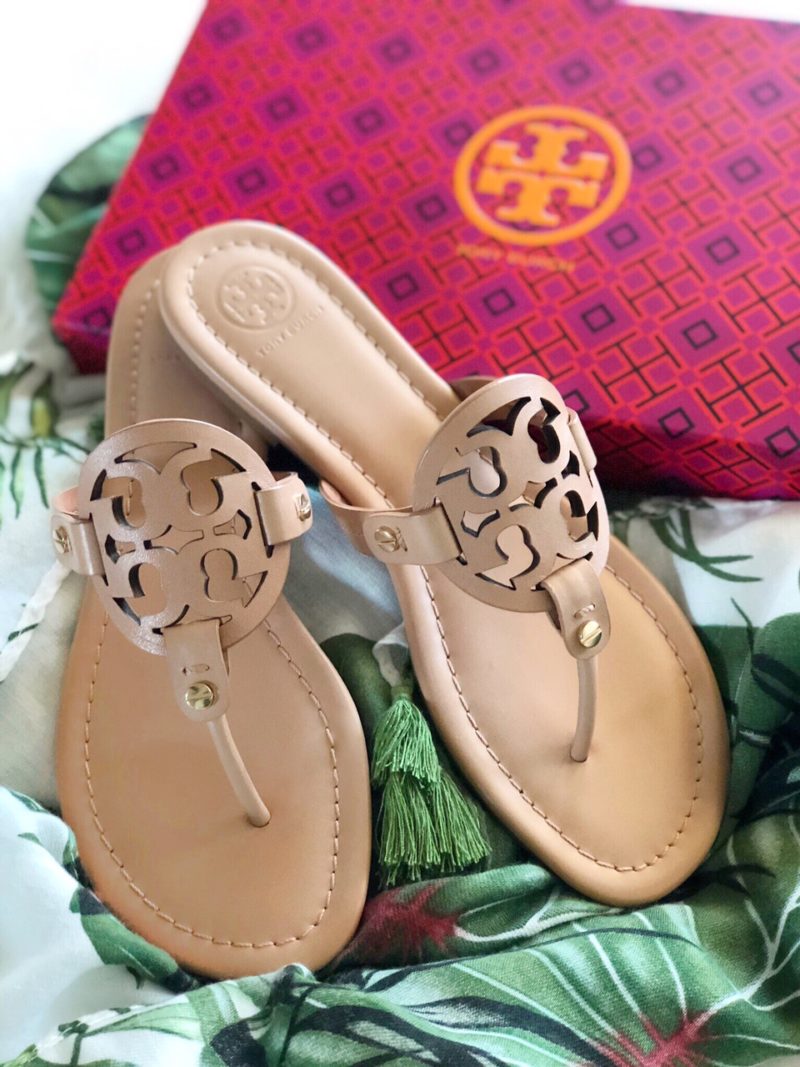Tory Burch Makeup Leather Miller Sandals 7 