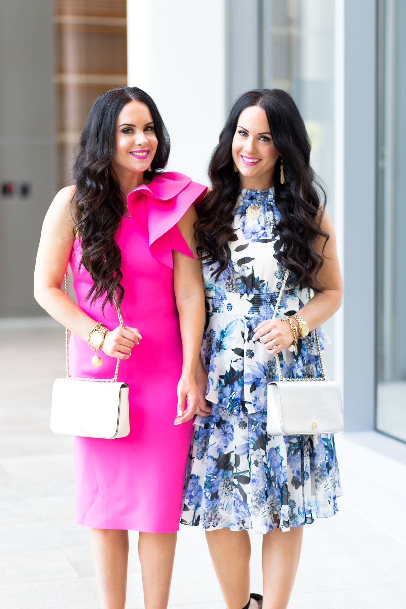 Weekend Wedding Style | Hot Pink & Floral Eliza J Dresses