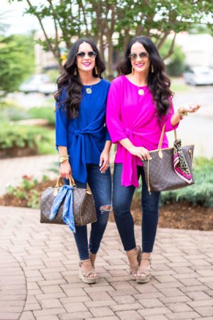 gibson-tie-front-blouse-blue-hot-pink-nordstrom