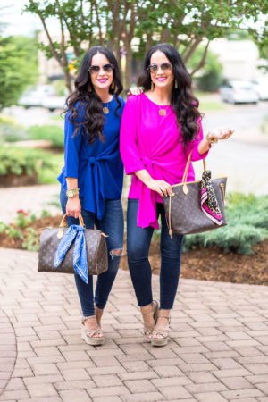 gibson-tie-front-blouse-blue-hot-pink-nordstrom