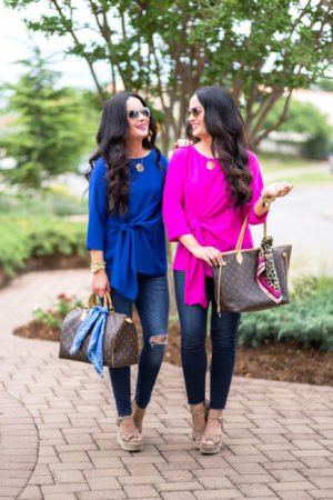 gibson-tie-front-blouse-blue-hot-pink-nordstrom