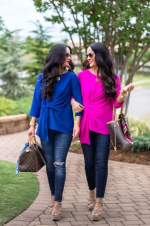 gibson-tie-front-blouse-blue-hot-pink-nordstrom