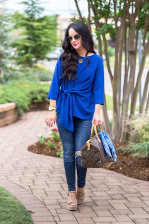 gibson-tie-front-blouse-blue-hot-pink-nordstrom