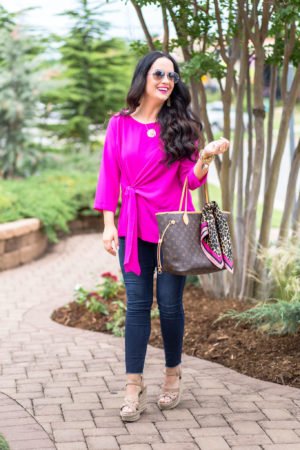 gibson-tie-front-blouse-blue-hot-pink-nordstrom