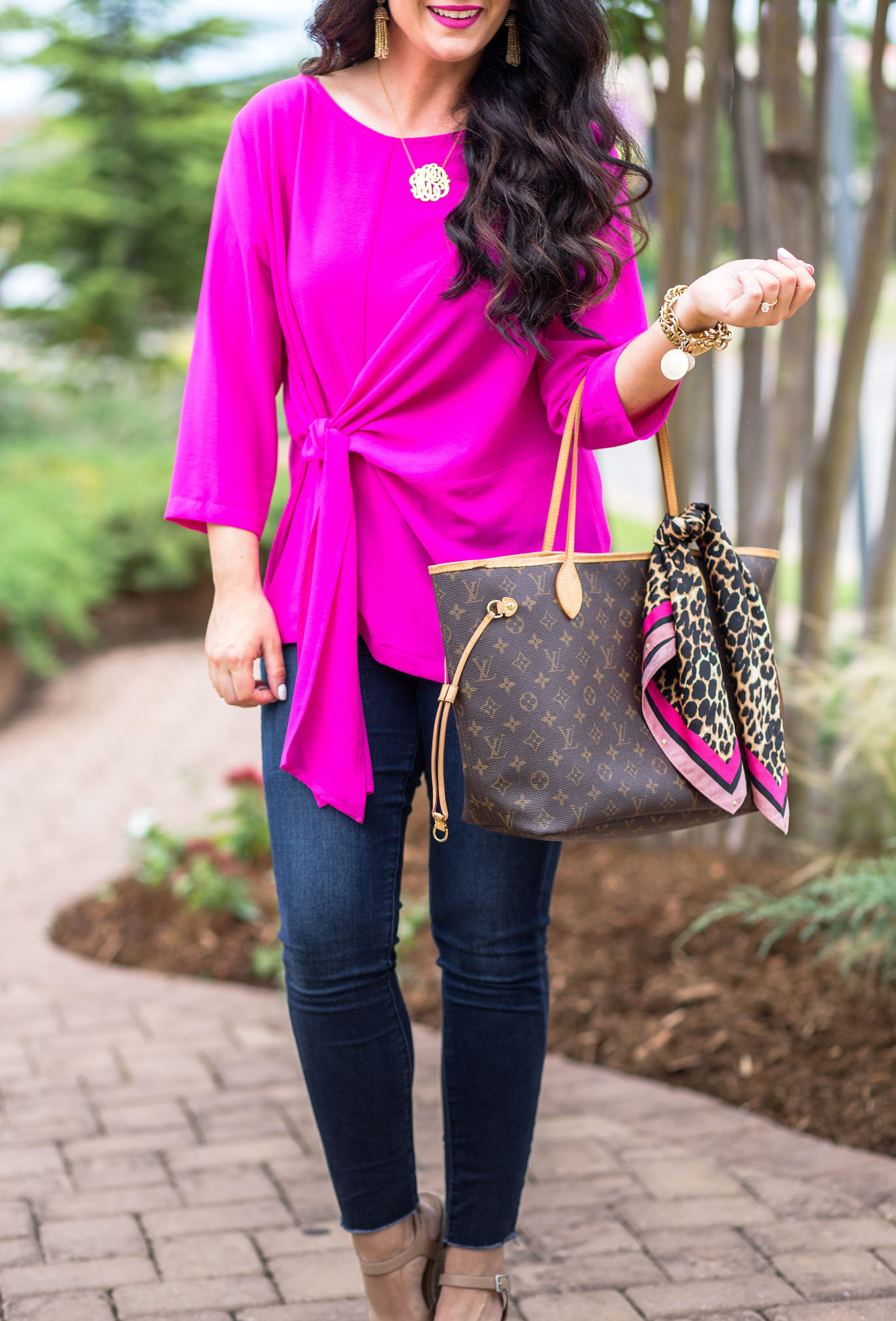gibson-tie-front-blouse-blue-hot-pink-nordstrom