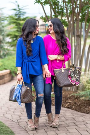 gibson-tie-front-blouse-blue-hot-pink-nordstrom