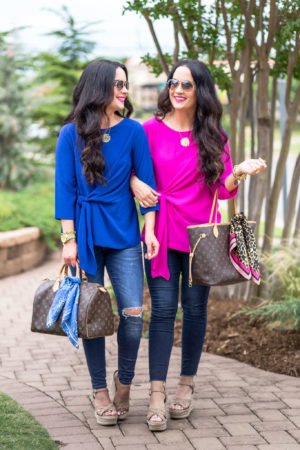 gibson-tie-front-blouse-blue-hot-pink-nordstrom