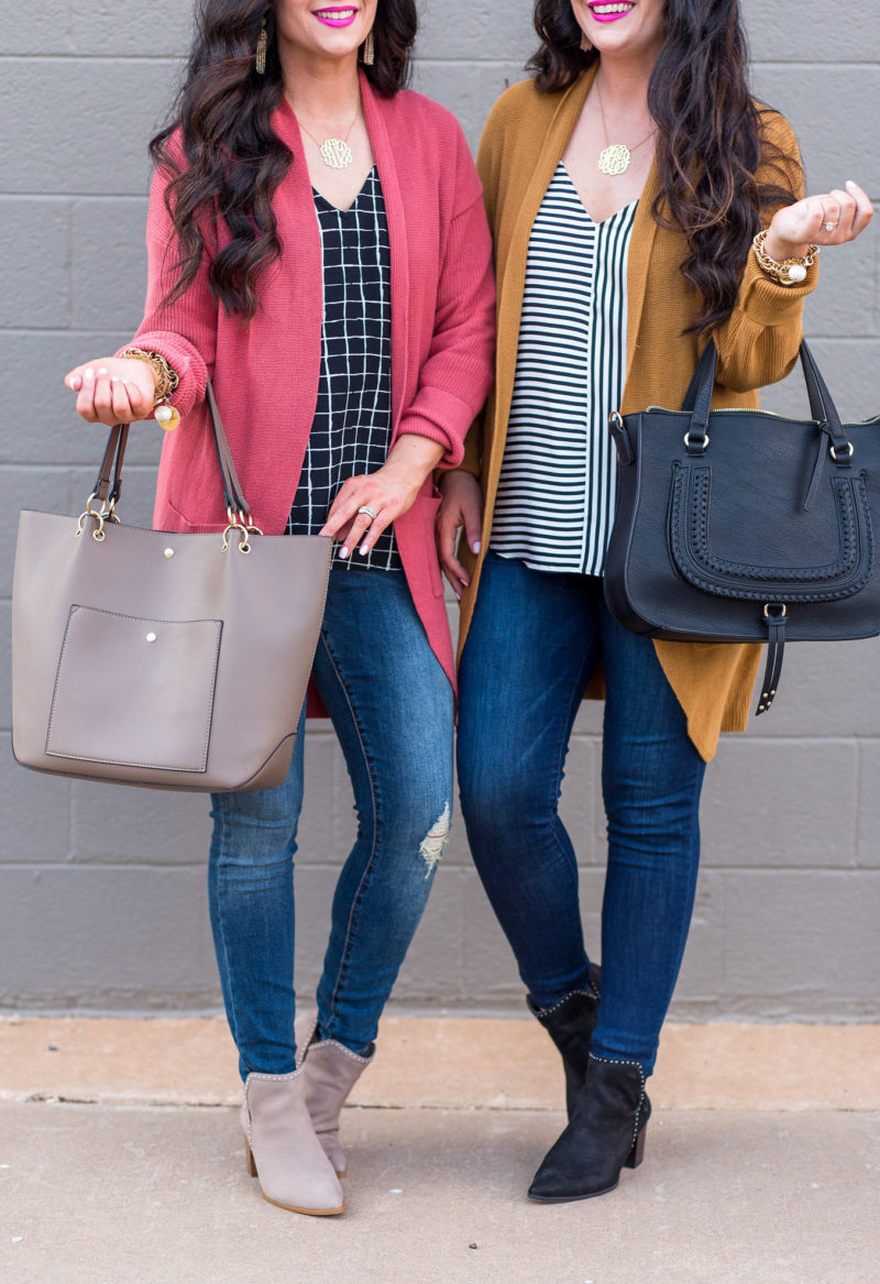 Fall Basics On Sale | Cardigans + Booties Sister Style - The Double ...