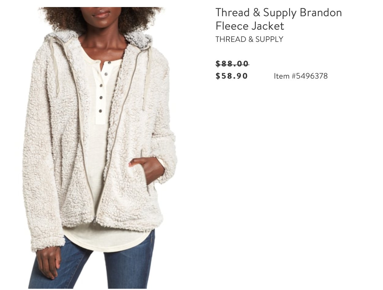 Thread & supply brandon fleece jacket sale