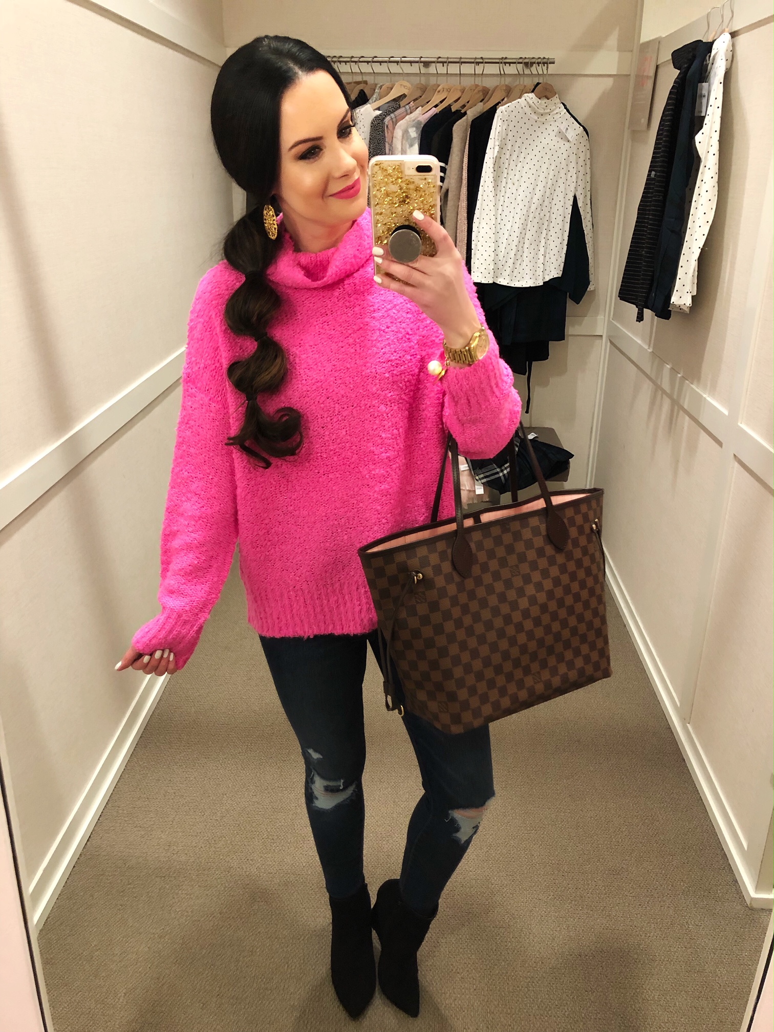 loft lou and grey hot pink sweater - The Double Take Girls