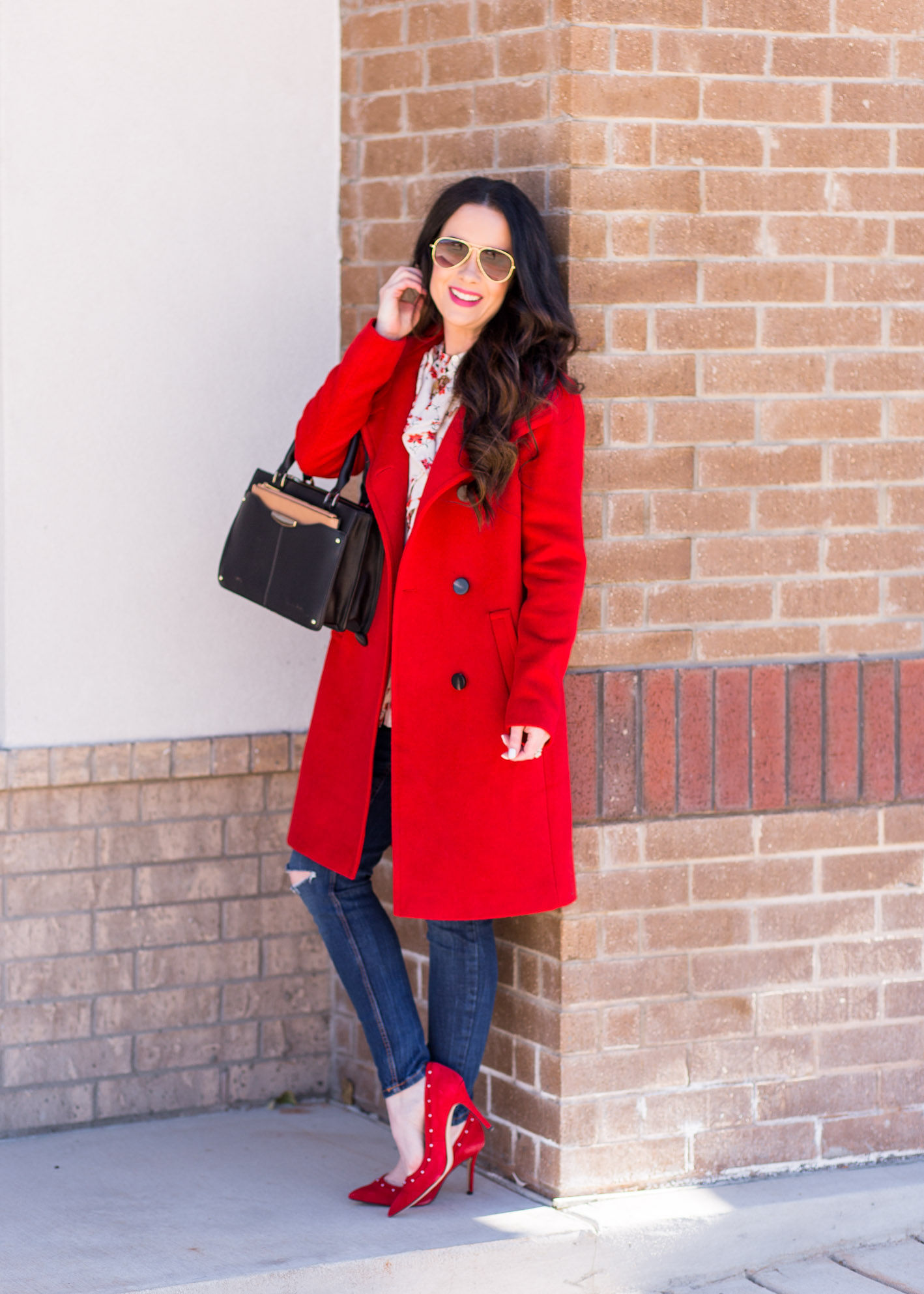 Ann taylor on sale red coat