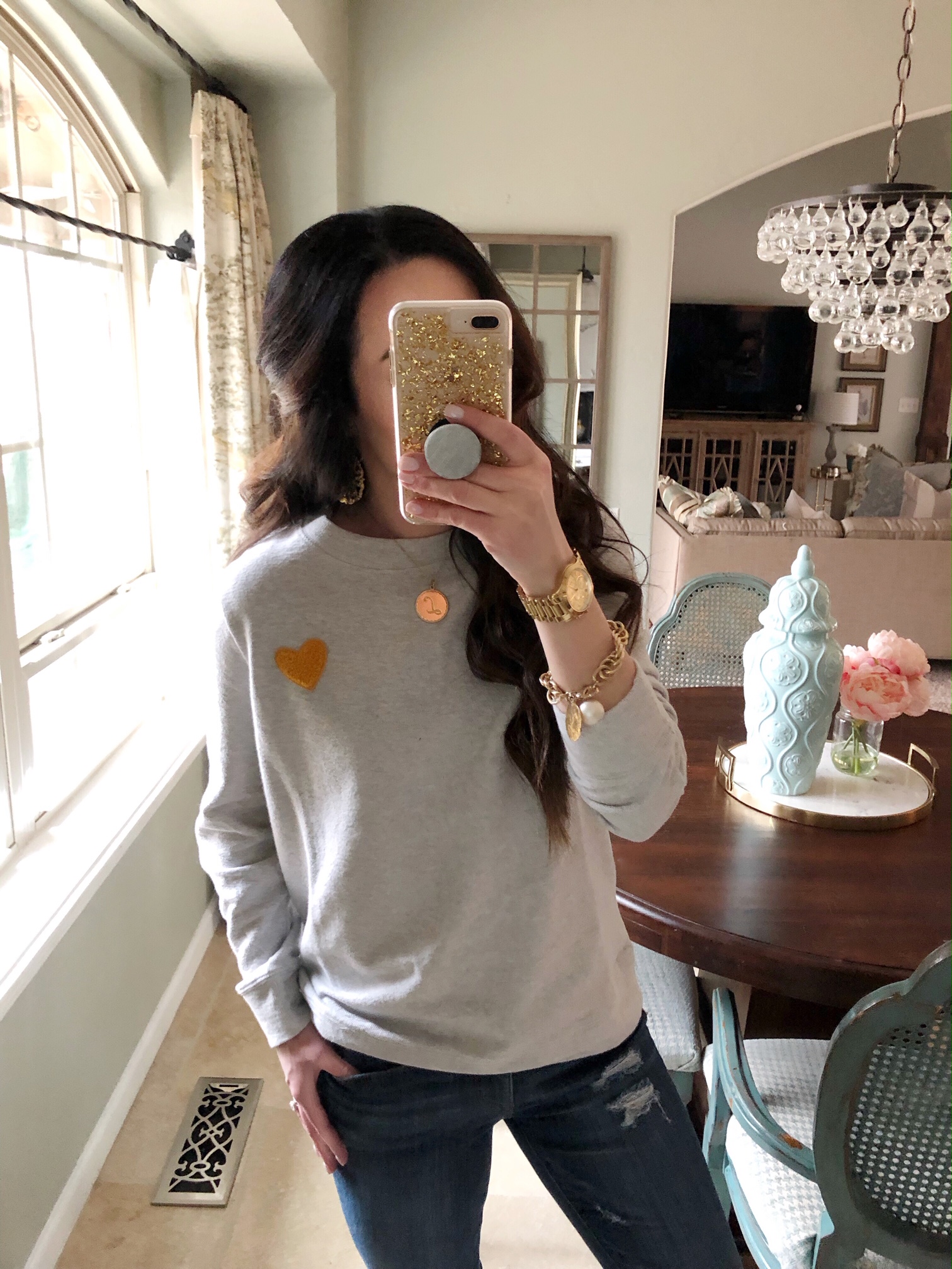 Loft lou and grey heart sweatshirt - The Double Take Girls