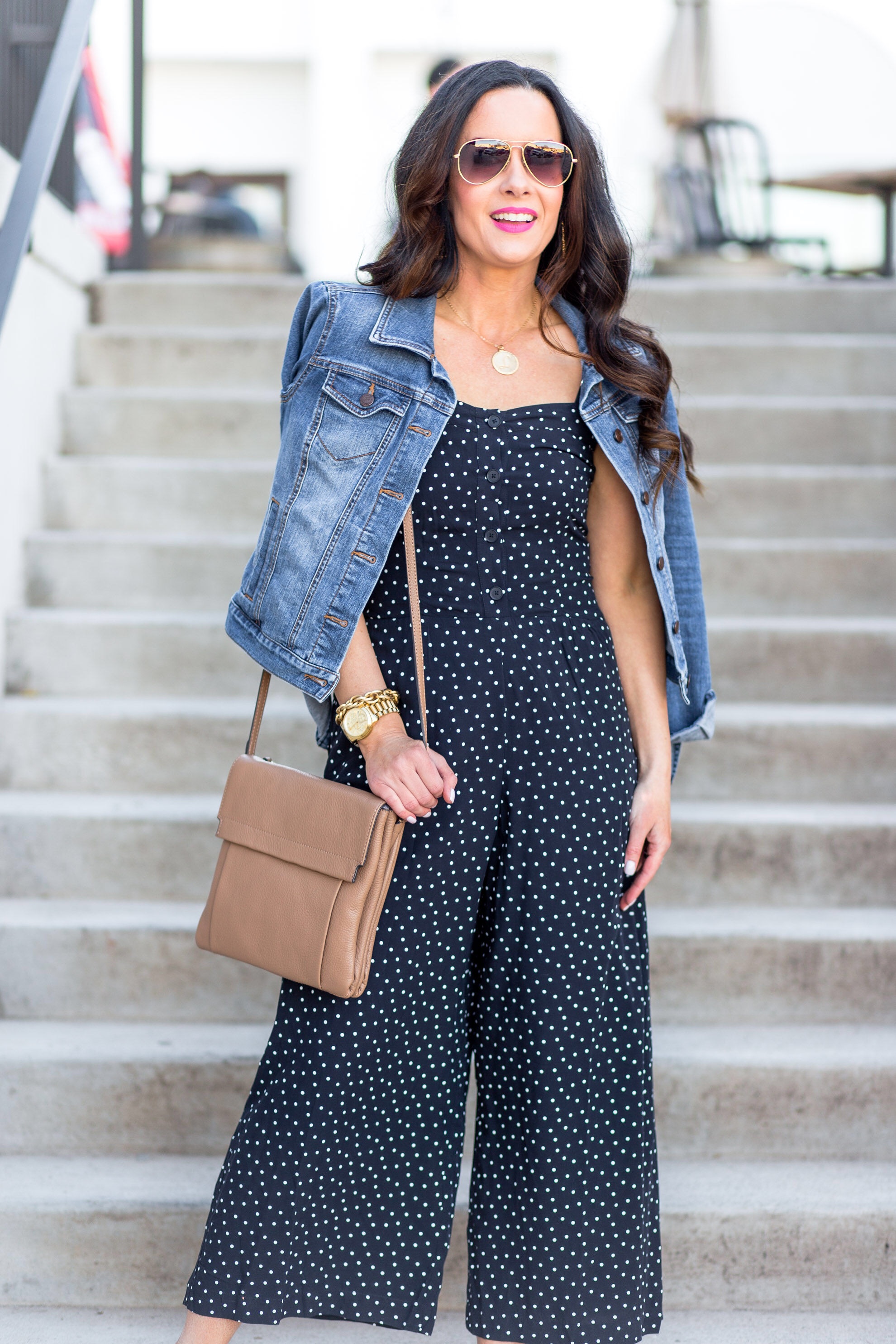 weggooien Winderig Lach Polka Dot Jumpsuit + Chic Travel Crossbody Bag - The Double Take Girls