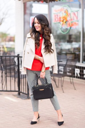 ann-taylor-spring-workwear-ideas-gingham-trench-jacket