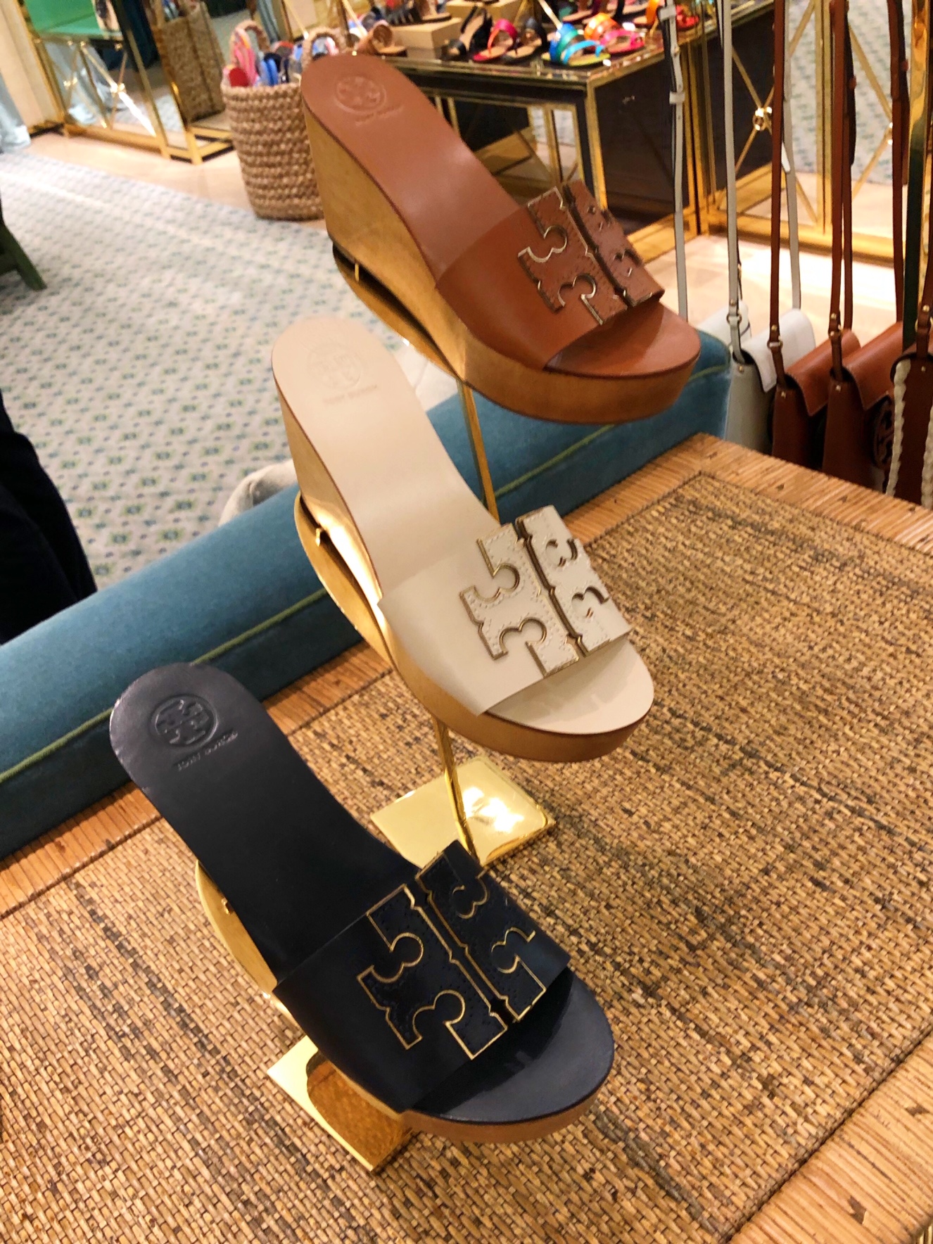 ines wedge slide sandal tory burch