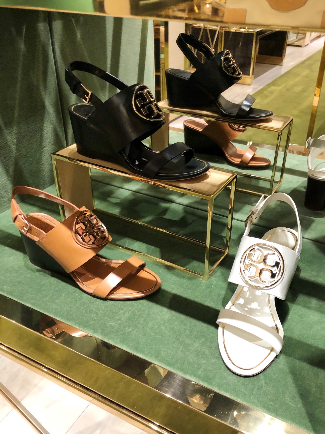 Miller metal on sale logo wedge sandal