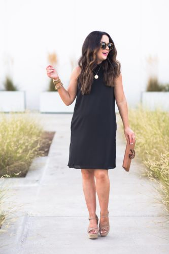Easy Day To Night Outfit | Gibson Cavallo Ruffle Neck Date Dress - The ...