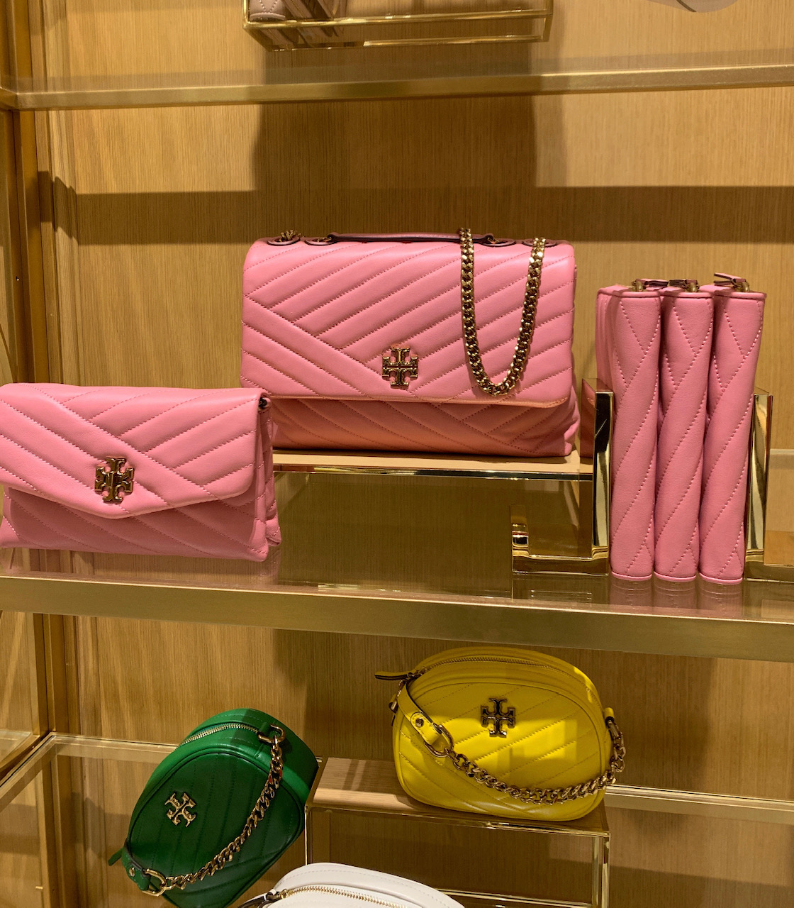 Tory Burch Kira Chevron Mini Bucket Bag Review: a style influencer review  of the spring 2020 Tory Burch Kira Bucket Bag in Pink City.