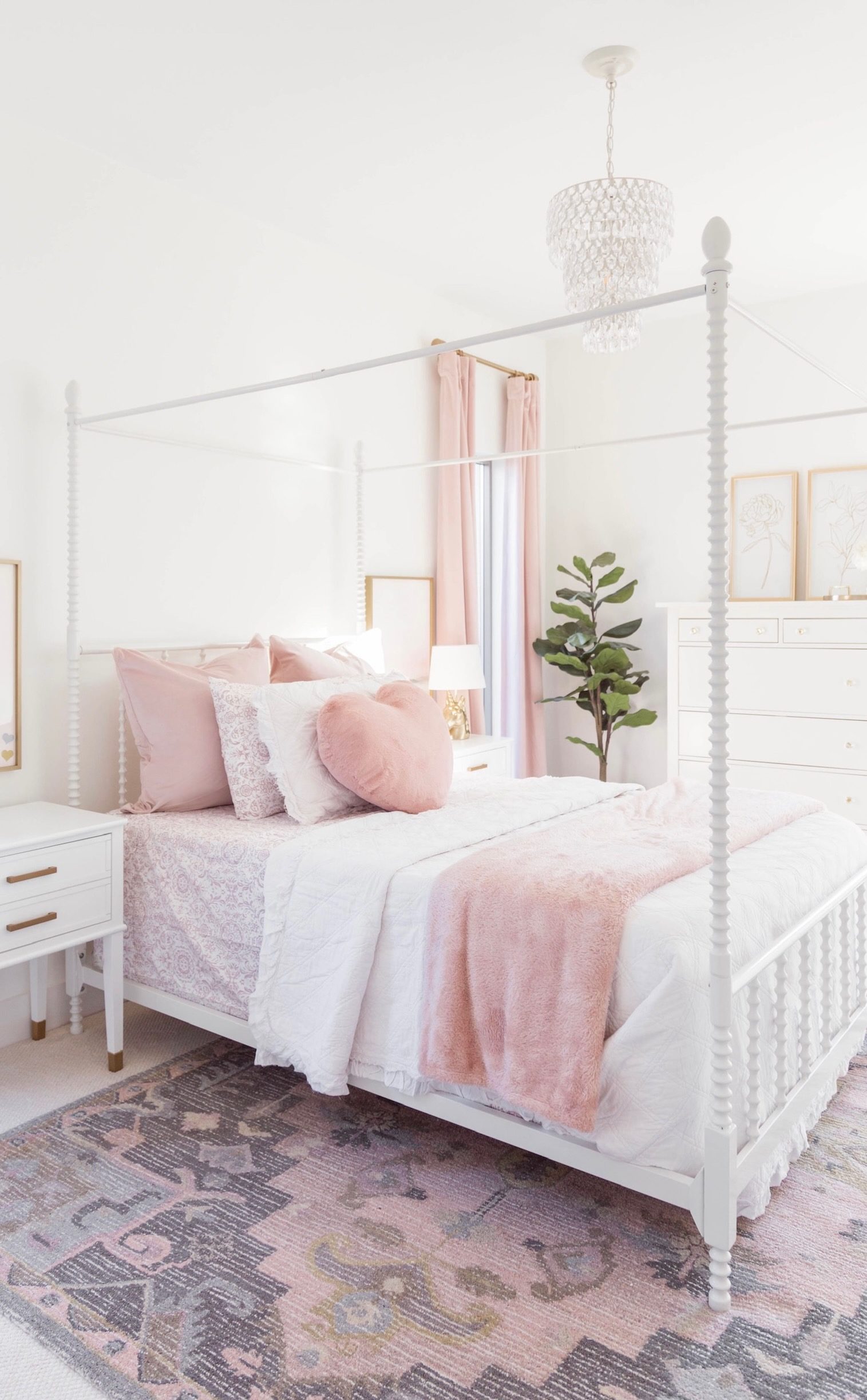 Blush Glam Girl Bedroom Reveal - The Double Take Girls