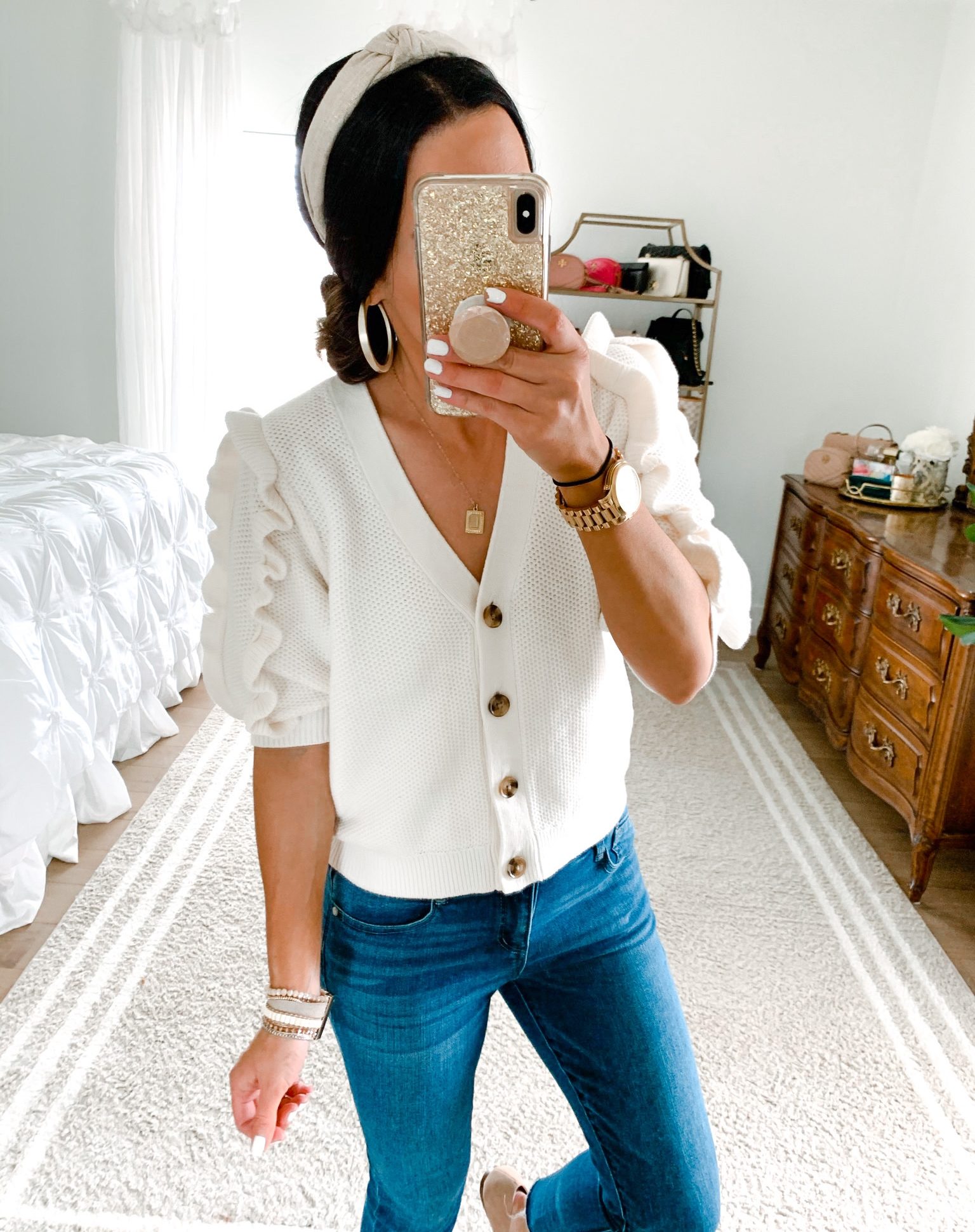 Ann taylor ruffle sweatshirt deals