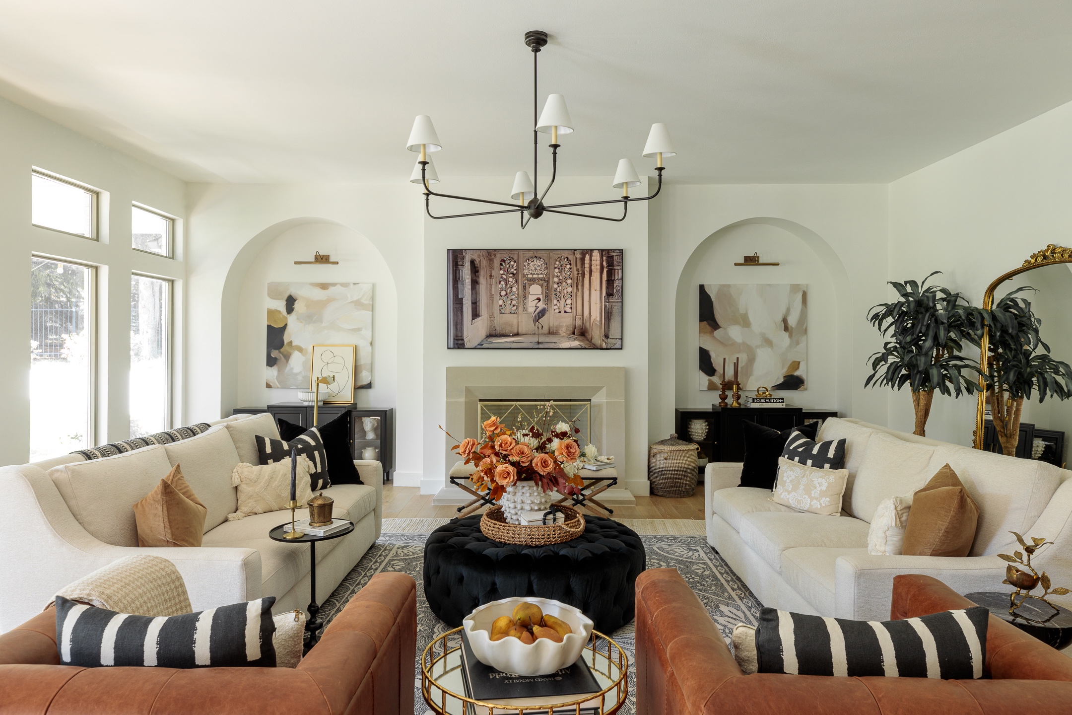 Lindsay's Chic Black & White Living Room Reveal - The Double Take Girls