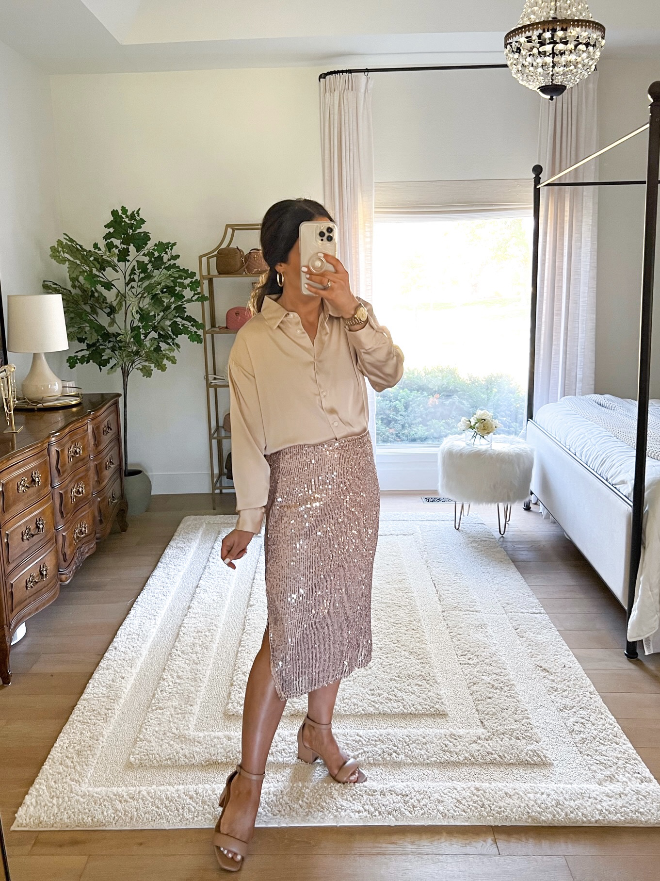 Gold sequin skirt clearance walmart